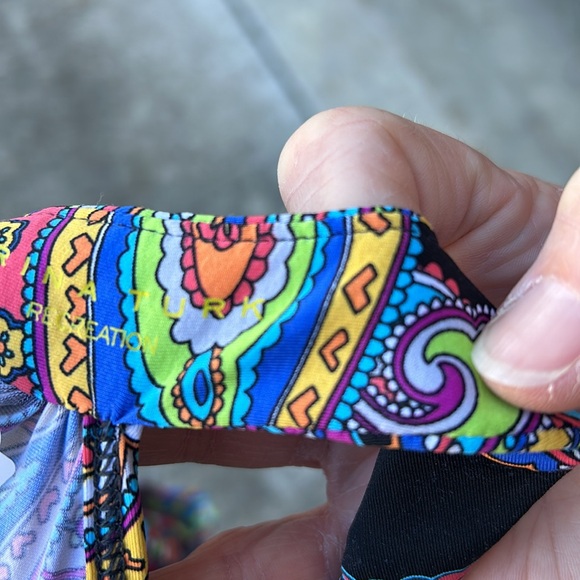 Trina Turk black paisley stretch tank sz XL - Picture 3 of 4